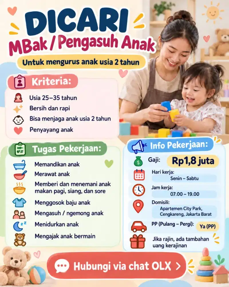 ART, Pembantu, Momong Anak, Babysitter