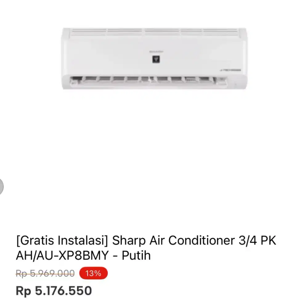 SHARP AIR CONDITIONER 3/4PK AH/AU-XP8BMY