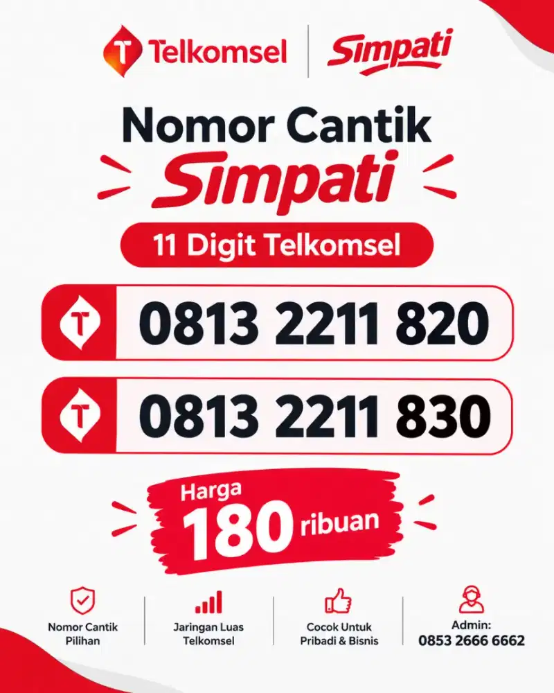 Nomor cantik simpati 11 digit telkomsel murah rapih