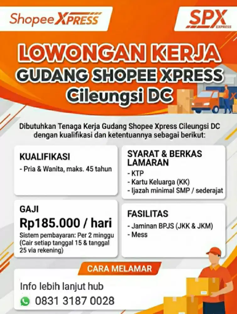 lowongan kerja gudang shopee