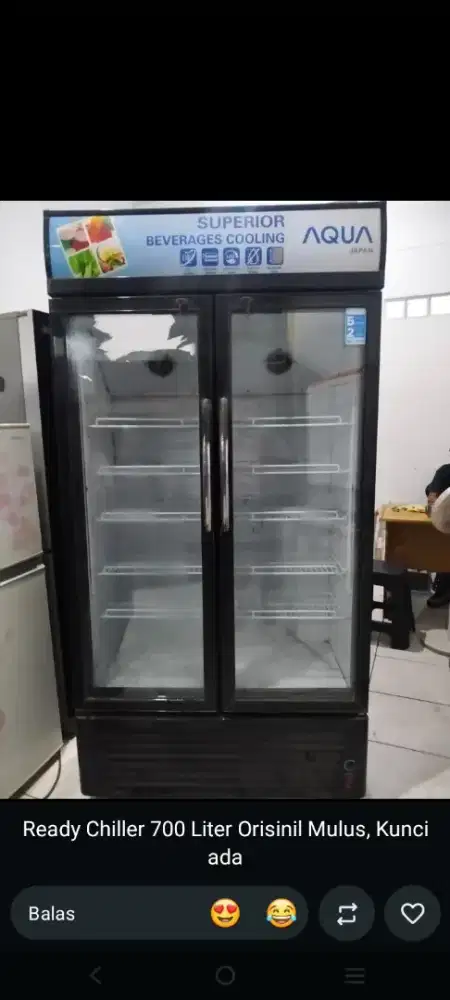 Showcase 2pintu Aqua 700liter