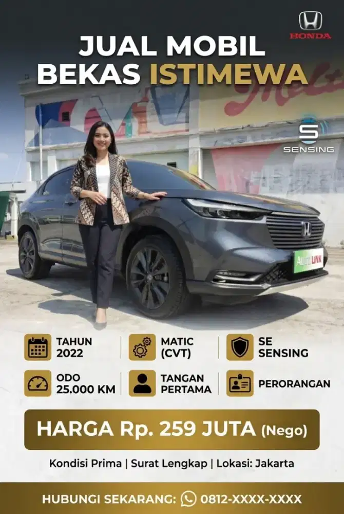 HRV SE 2022 abu abu Matic 2023 rawatan HONDA 2024 siap pakai peroranga