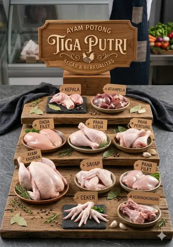 Ayam potong tiga putri
