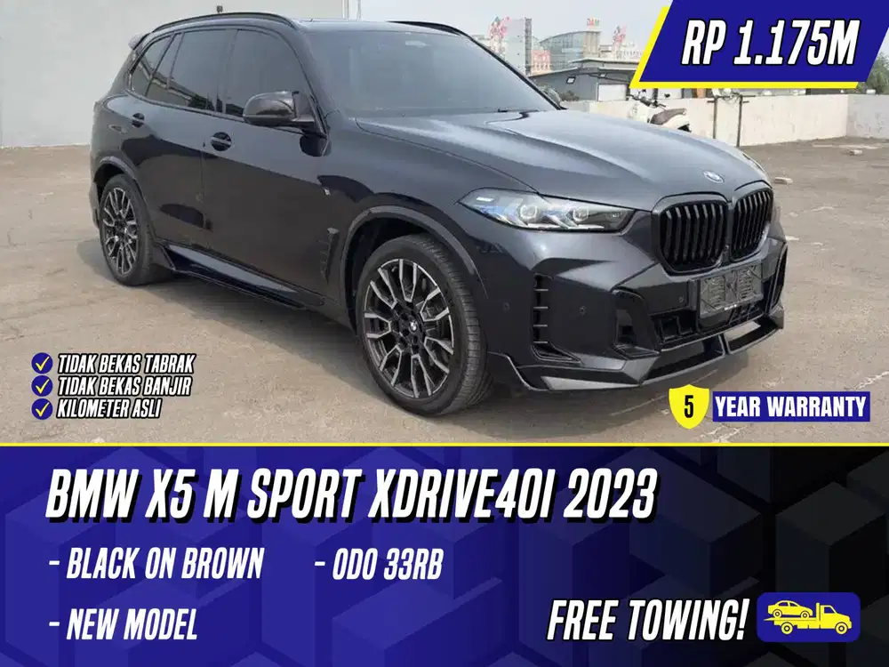 BMW X5 M Sport xDrive40i 2023 Black on Brown Hitam MSport New Model
