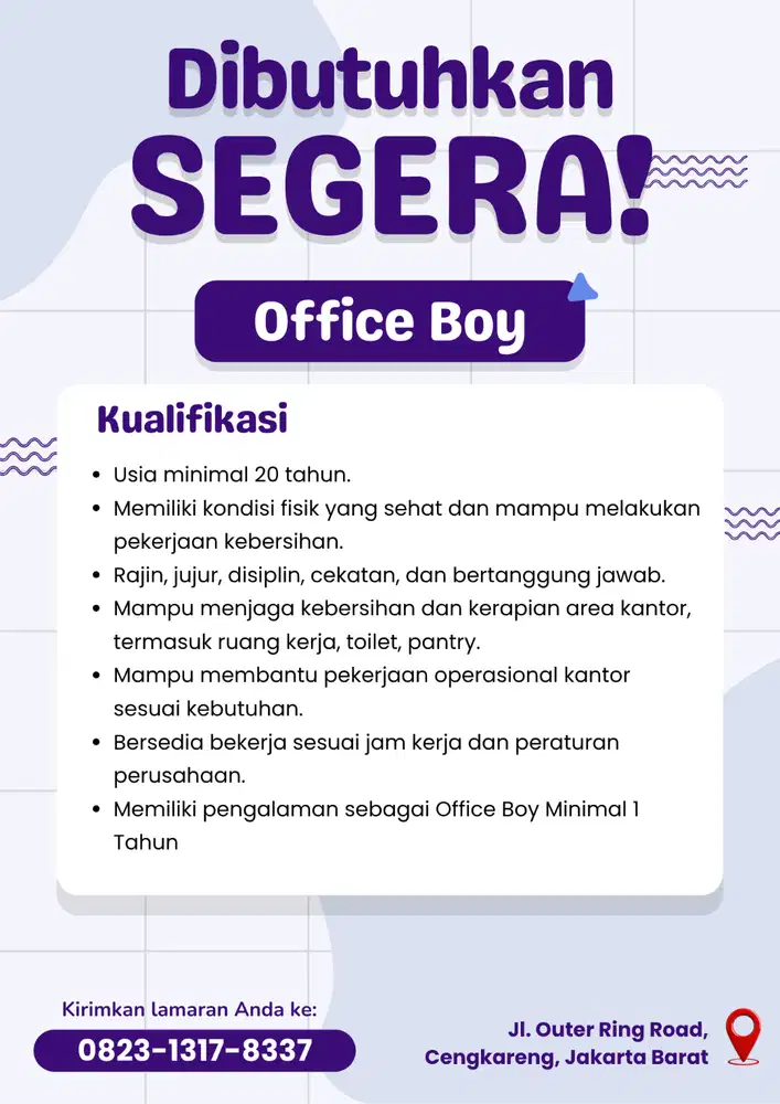 LOWONGAN OFFICE BOY
