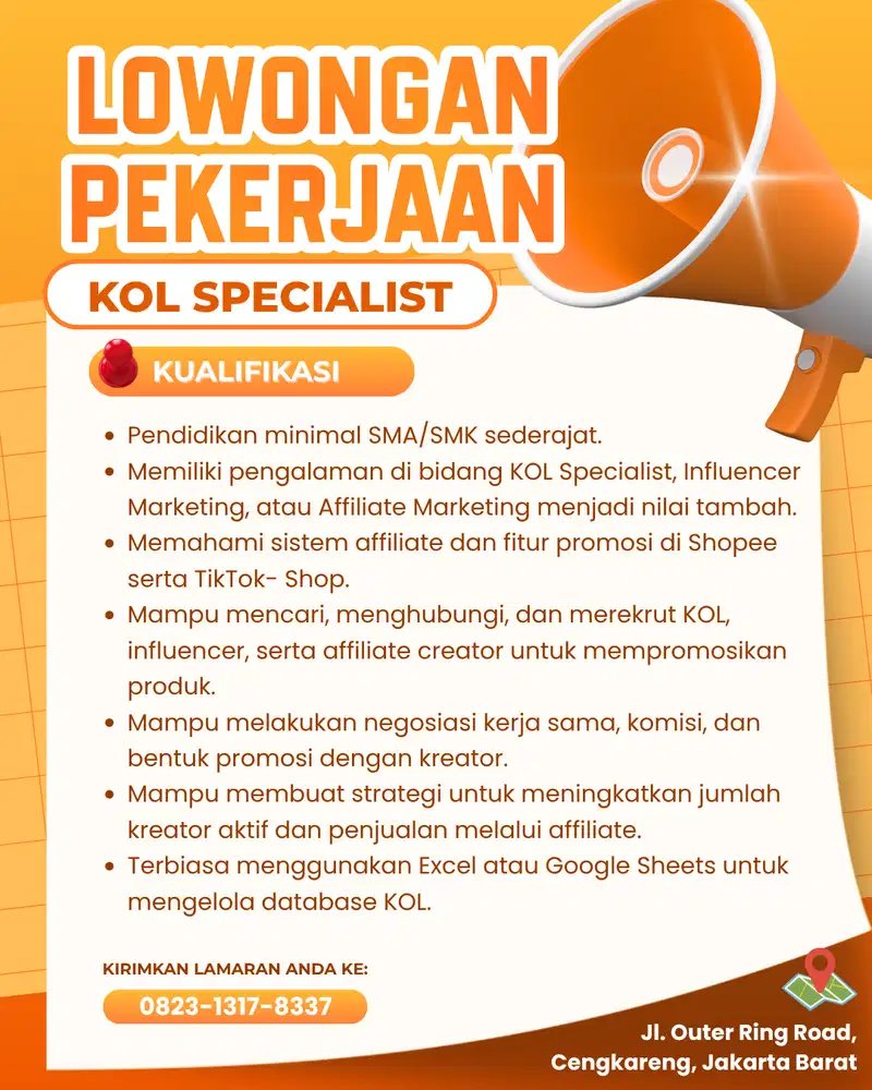 LOWONGAN KOL SPECIALIST
