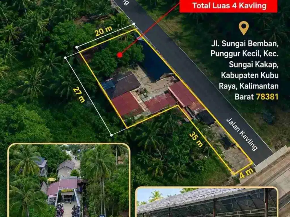 Dijual Tanah Kavling Beserta Bangunan Resto Cafe untuk Usaha Baru di Sungai Kakap