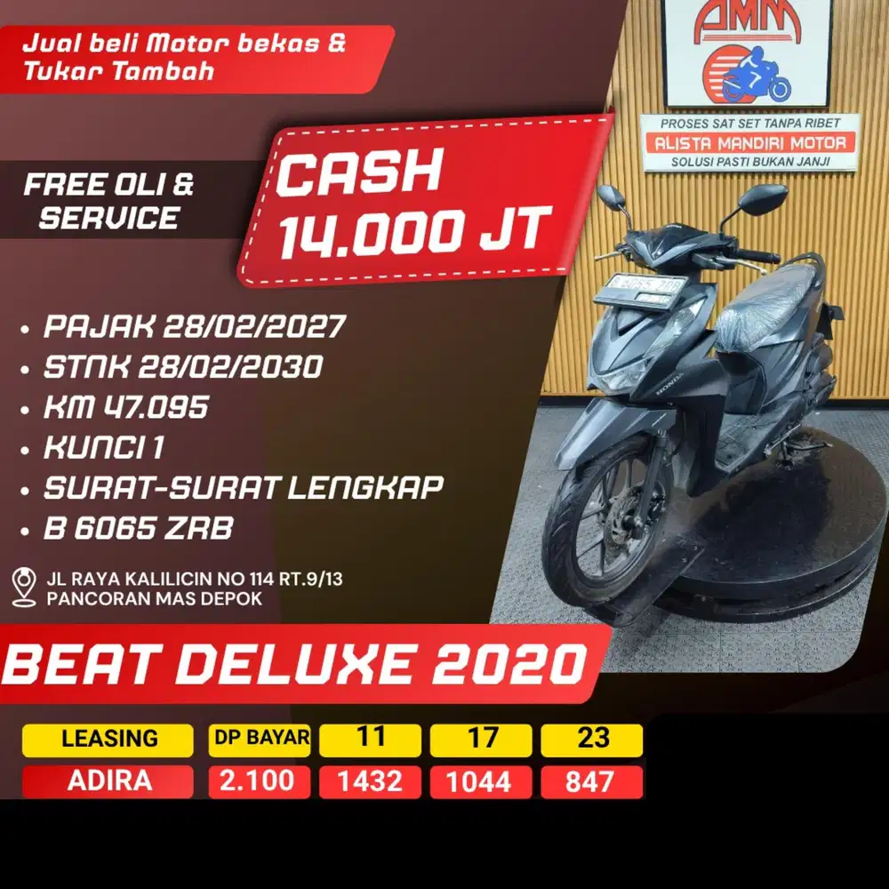 BEAT DELUXE 2020 PAJAK HIDUP CASH / KREDIT ALISTA