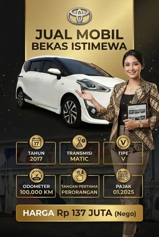 SIENTA V 2017 MATIC PUTIH TERAWAT 2018 BAGUS SIAP PAKAI 2019