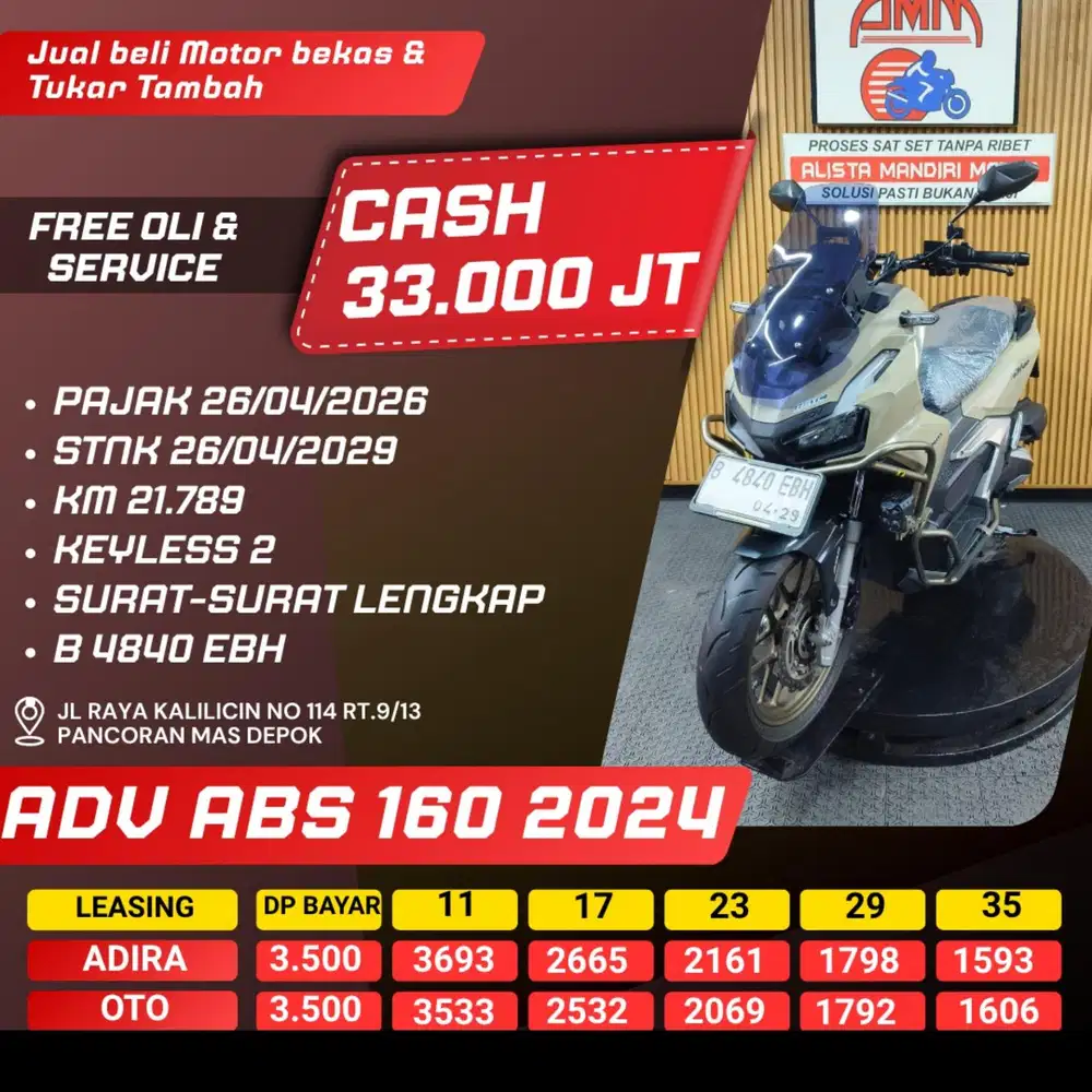 ADV 160 ABS 2024 REMOT 2 CASH / KREDIT ALISTA