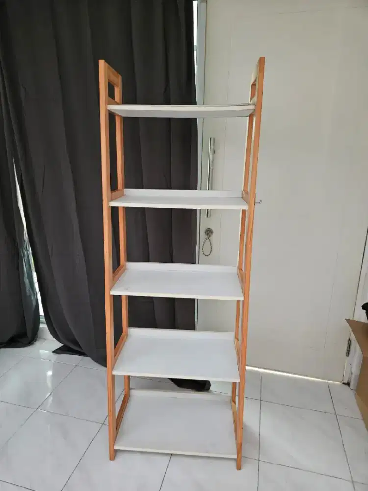 Rak Susun 5 tingkat motif kayu, untuk pajangan atau dekorasi