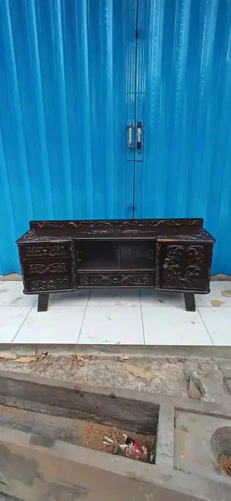 Credenza meja lemari tv antik full ukiran