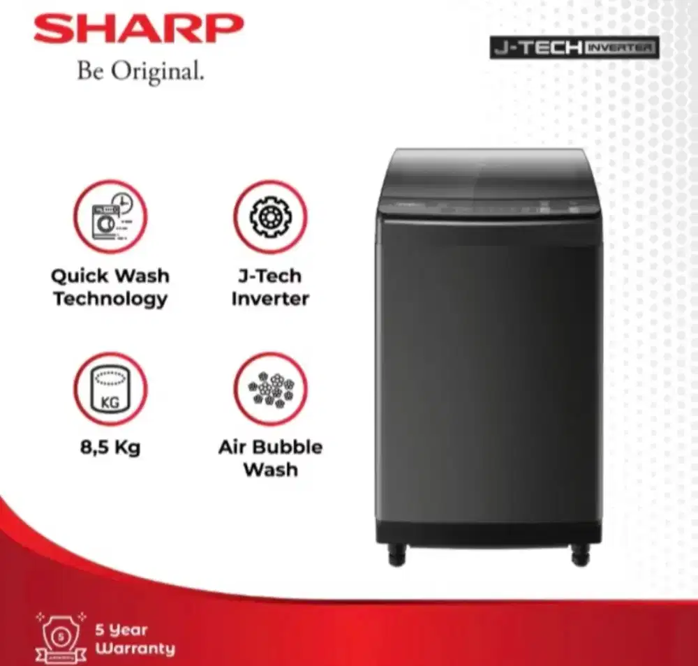 Mesin Cuci Sharp 8,5kg Inverter 170w