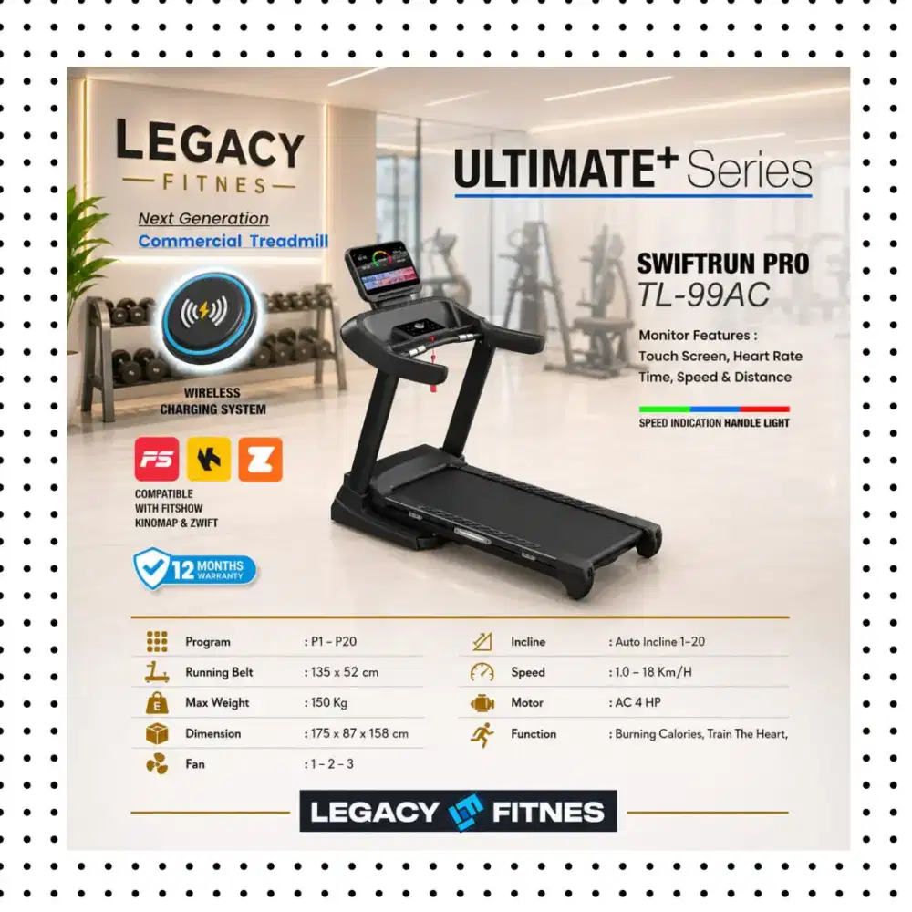 Big treadmill elektrik TL-99AC alat fitnes KNR-539