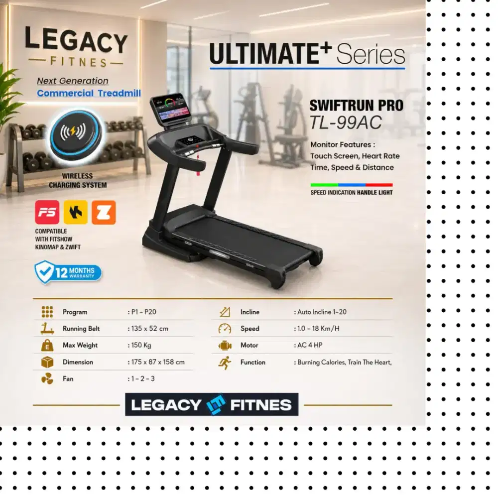 Big treadmill elektrik TL-99AC alat fitnes KNR-539