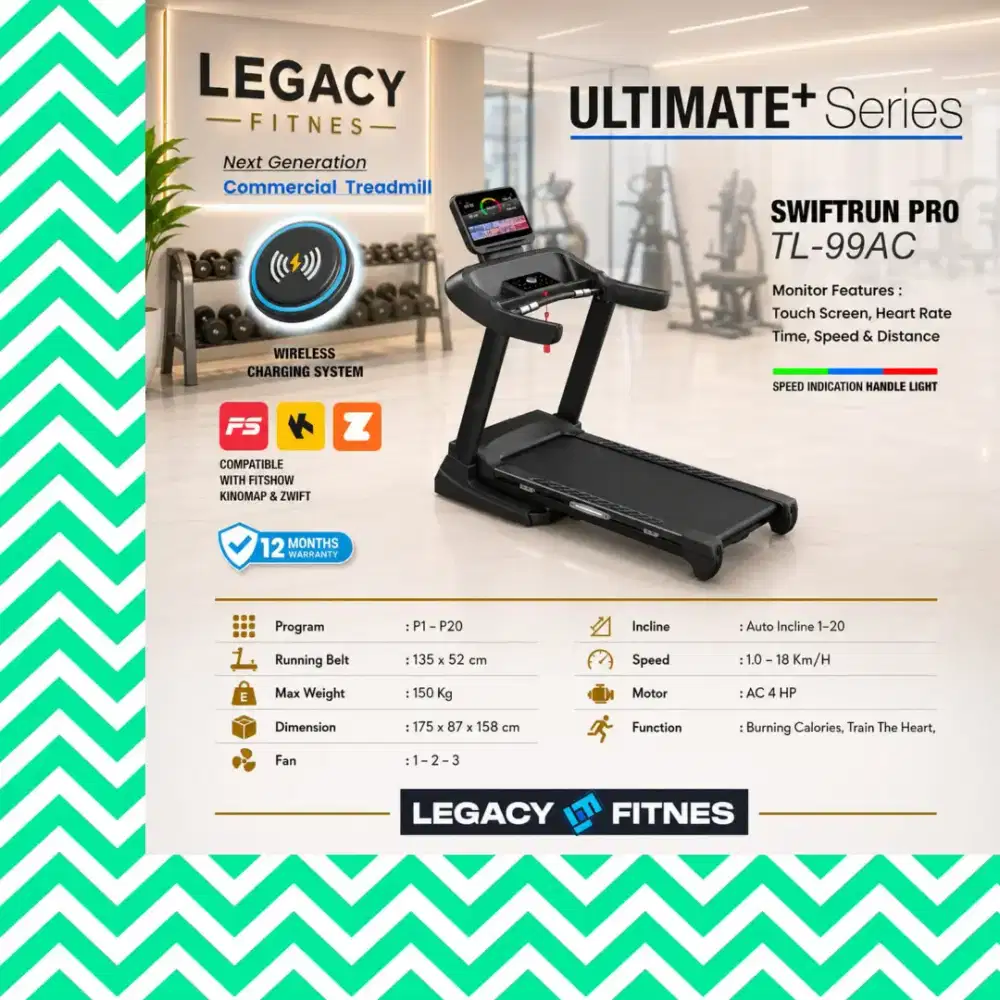 Big treadmill elektrik TL-99AC alat fitnes KNR-539