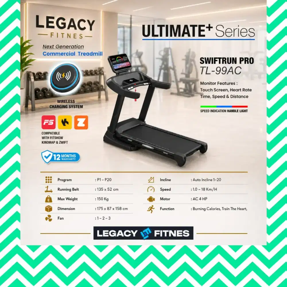 Big treadmill elektrik TL-99AC alat fitnes KNR-539