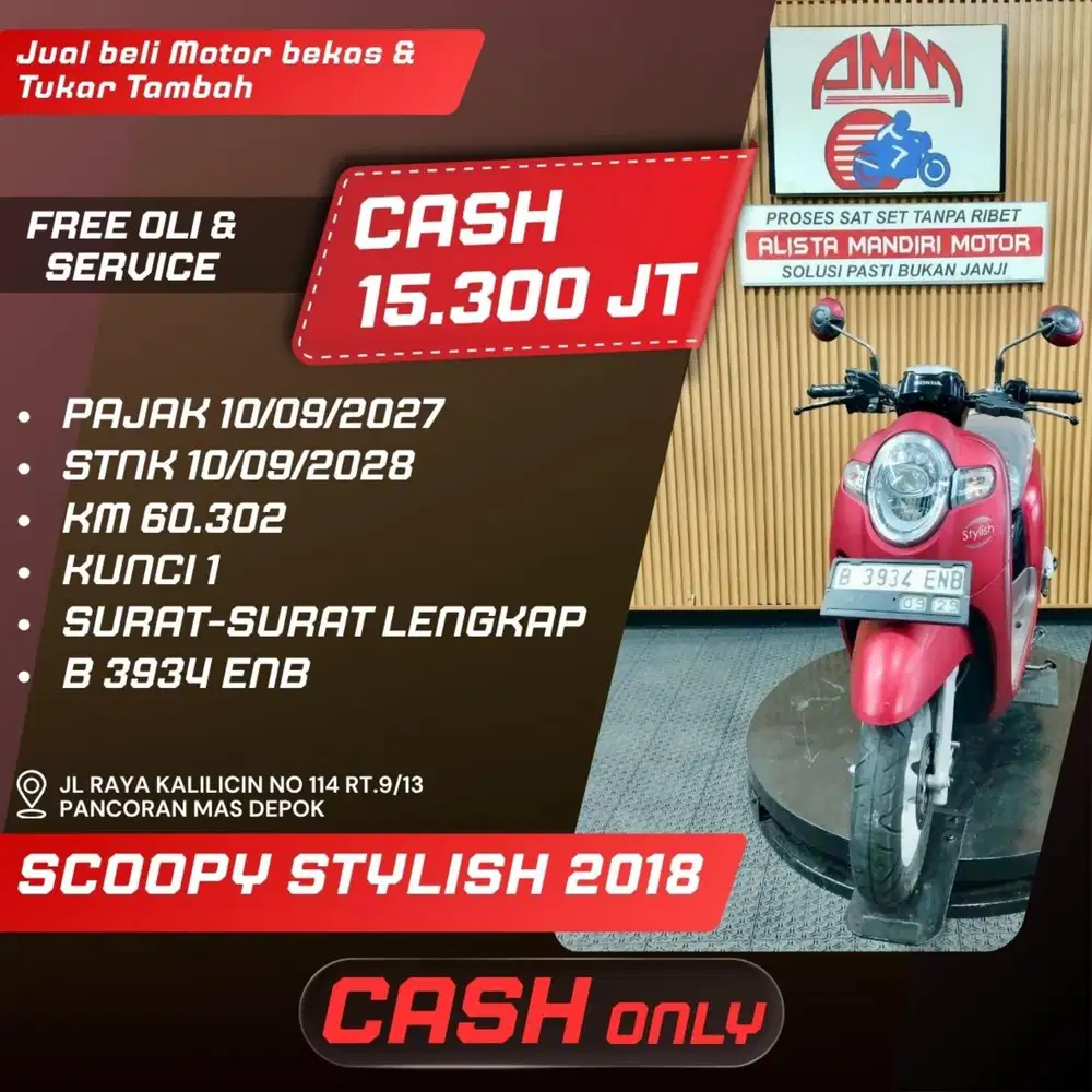 SCOOPY STYLISH 2018 PAJAK HIDUP CASH ONLY ALISTA