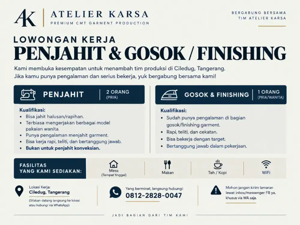 Loker Penjahit & Gosok