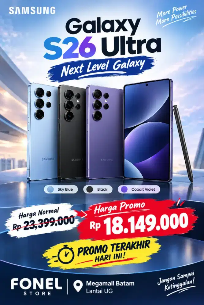 PROMO TERAKHIR HARI INI! Samsung Galaxy S26 Ultra Diskon 5 Jutaan
