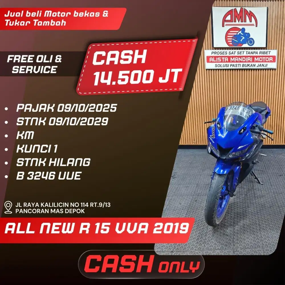 ALL NEW R 15 VVA 2019 CASH ONLY ALISTA