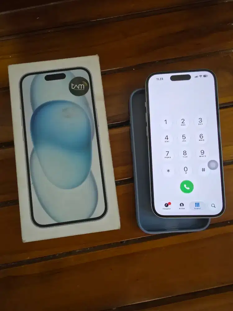 Iphone 15 basic warna blue 128 ibox Like new