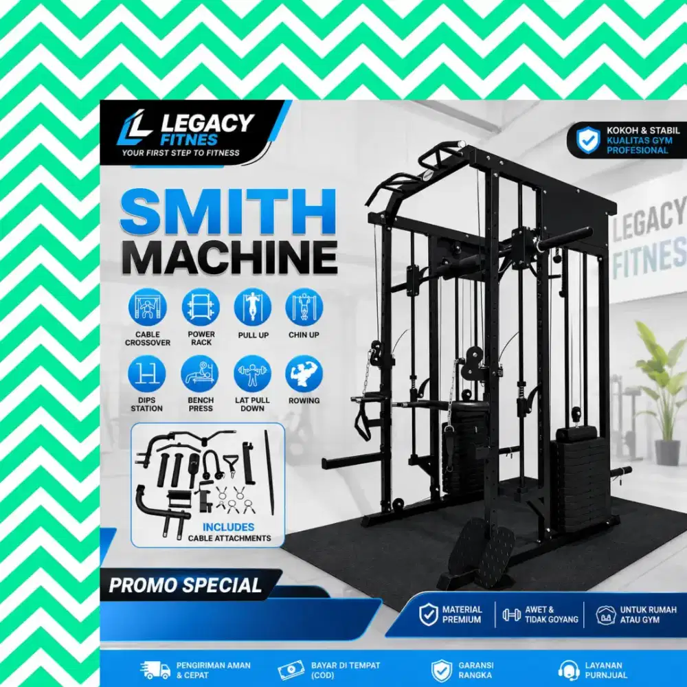 Multy Gym Smith Machine - Mesin Latihan Profesional alat fitnes CRS-62