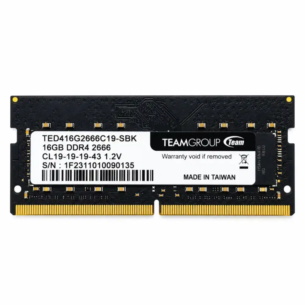 RAM Laptop TeamGroup Elite 16GB DDR4 2666MHz SODIMM Bekas 1 Keping