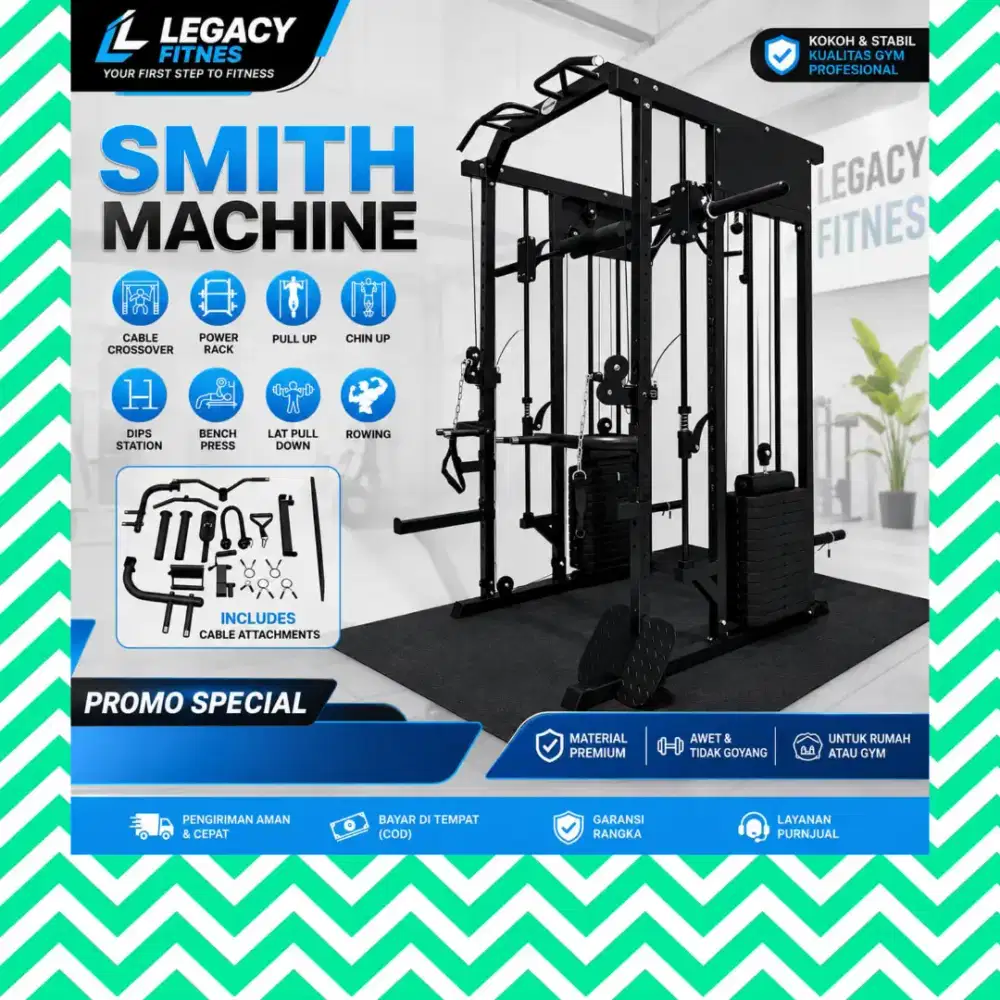 Multy Gym Smith Machine - Mesin Latihan Profesional alat fitnes CRS-62
