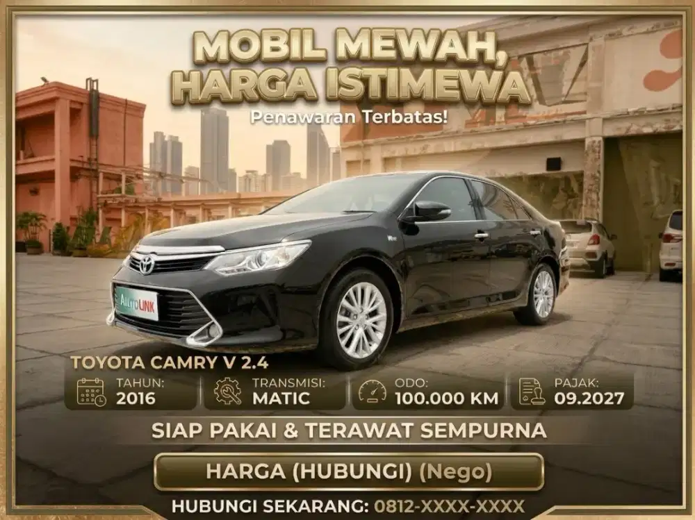CAMRY V 2.5 MATIC 2016 HITAM MULUS TERAWAT 2017 SIAP PAKAI 2015 MEWAH