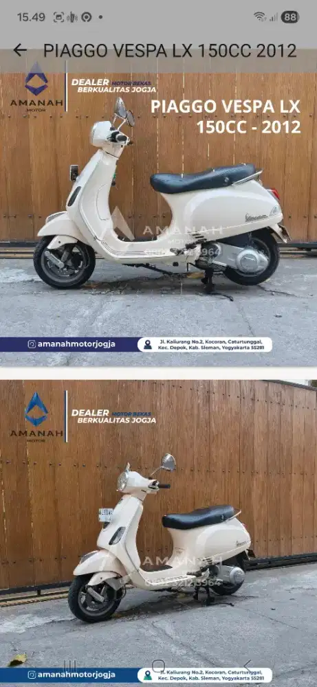 Vespa LX 150 injeksi th 2012 ab