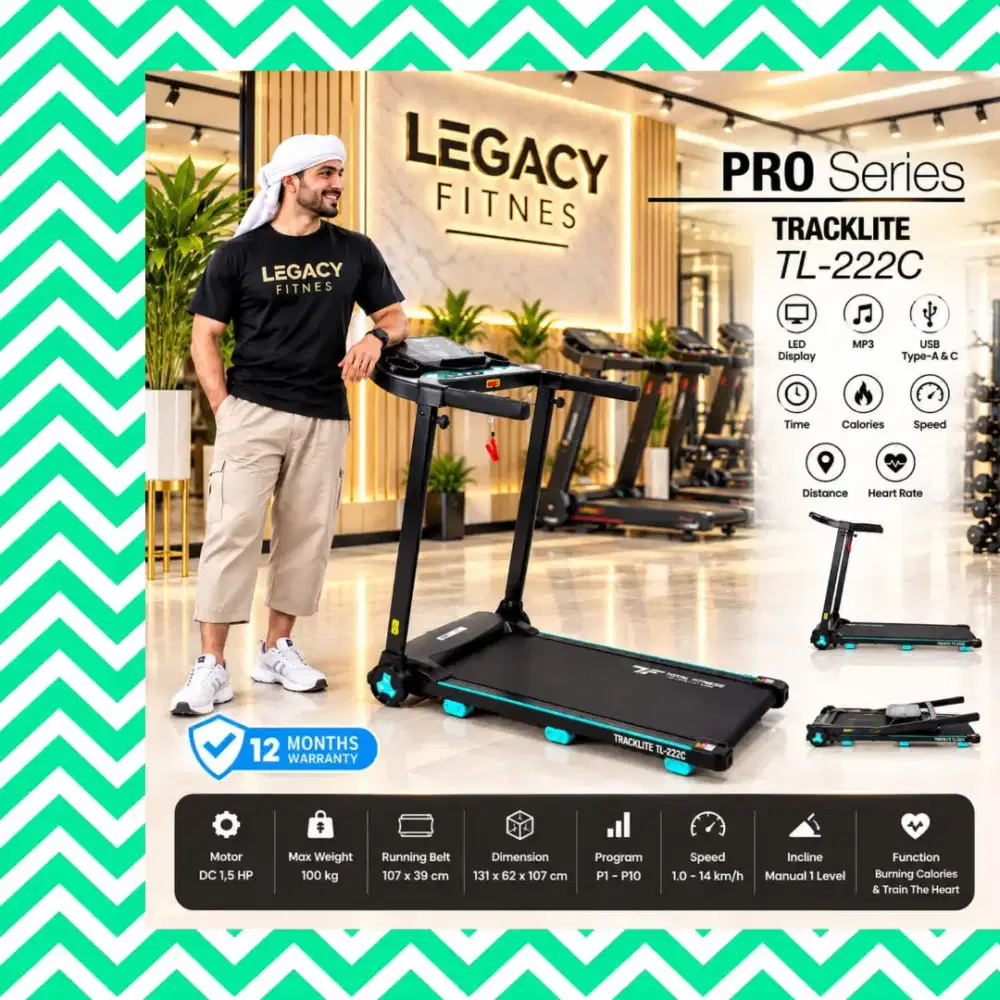 Treadmill Elektrik TOTAL FITNESS TL-230 alat olahraga RBY-382