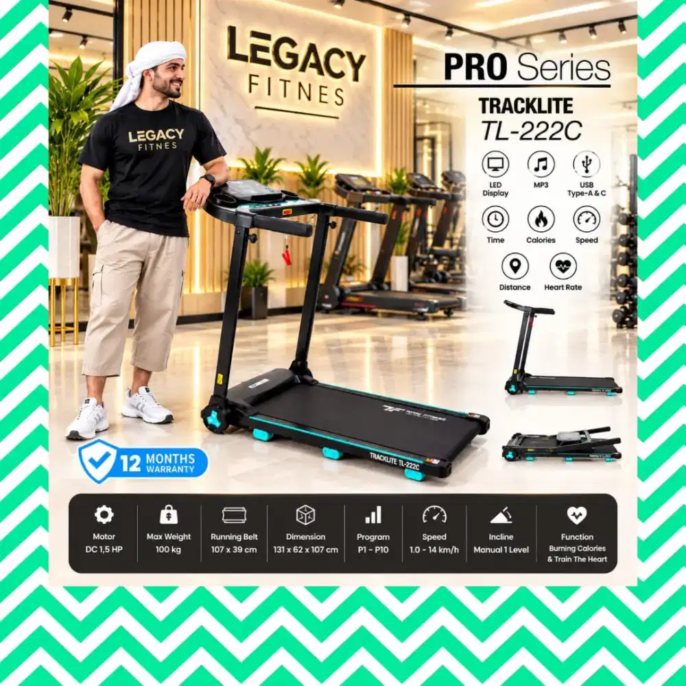 Treadmill Elektrik TOTAL FITNESS TL-230 alat olahraga RBY-382