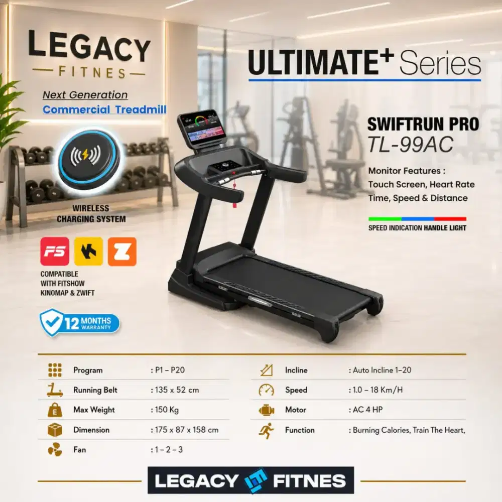 Big treadmill elektrik TL-99AC alat fitnes KNR-539