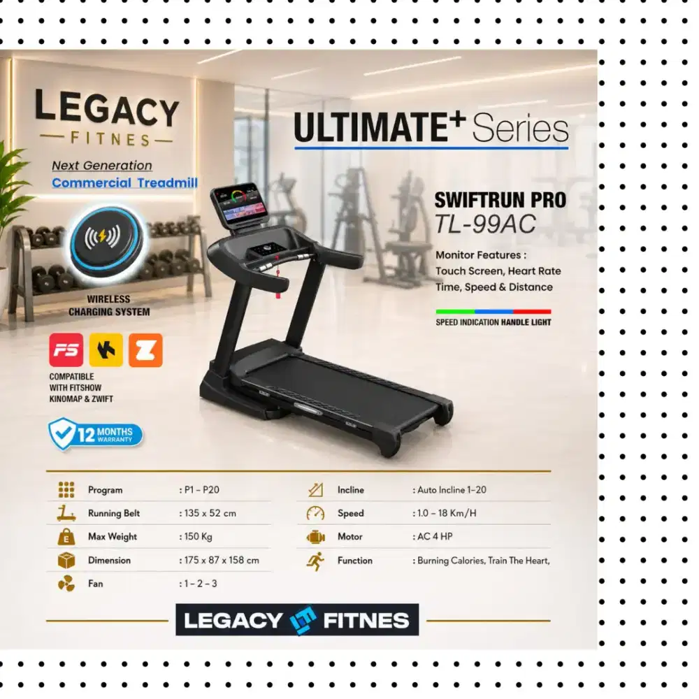 Big treadmill elektrik TL-99AC alat fitnes KNR-539