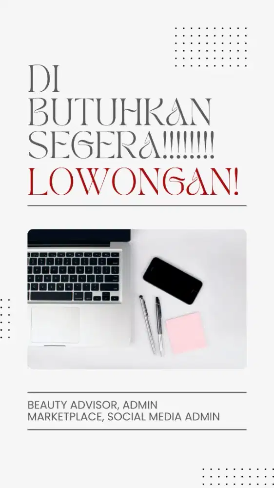DIBUTUHKAN SEGERA ADMIN SOSMED