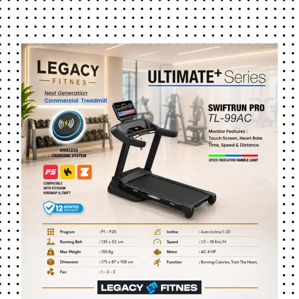 Big treadmill elektrik TL-99AC alat fitnes KNR-539