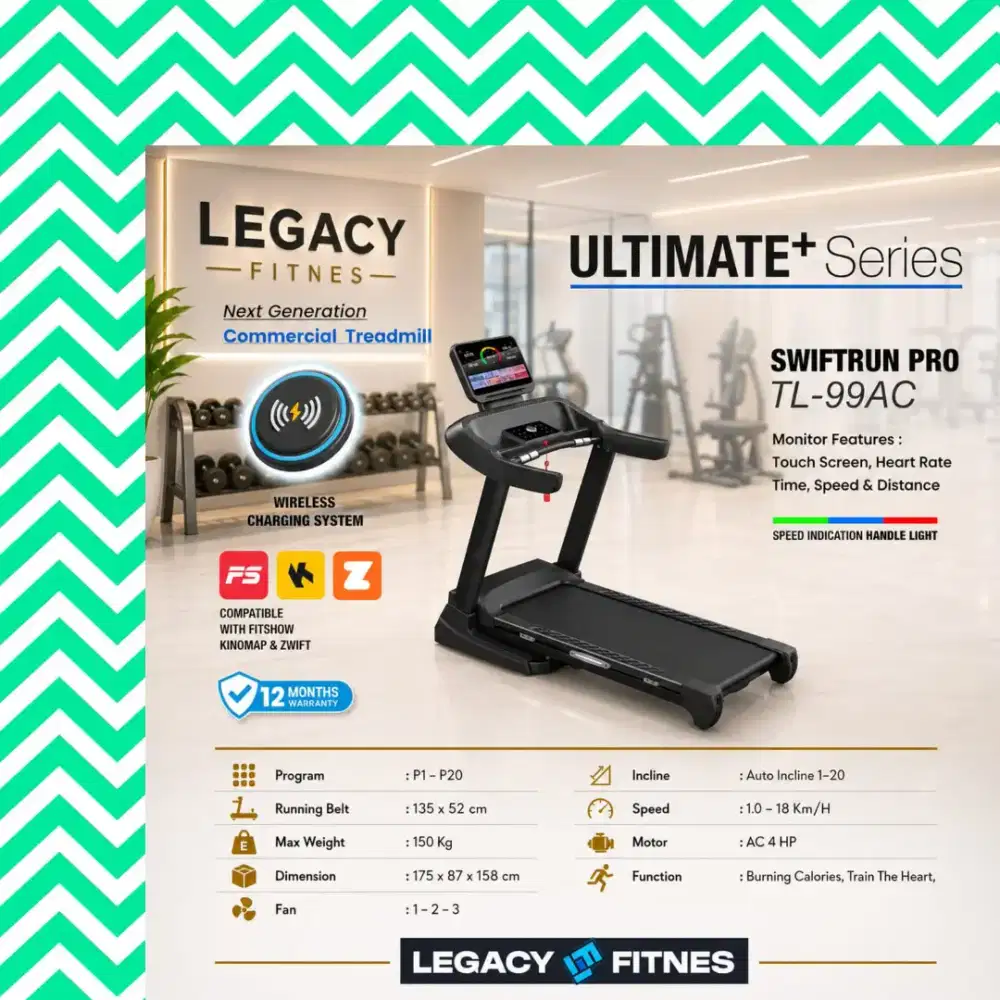 Big treadmill elektrik TL-99AC alat fitnes KNR-539
