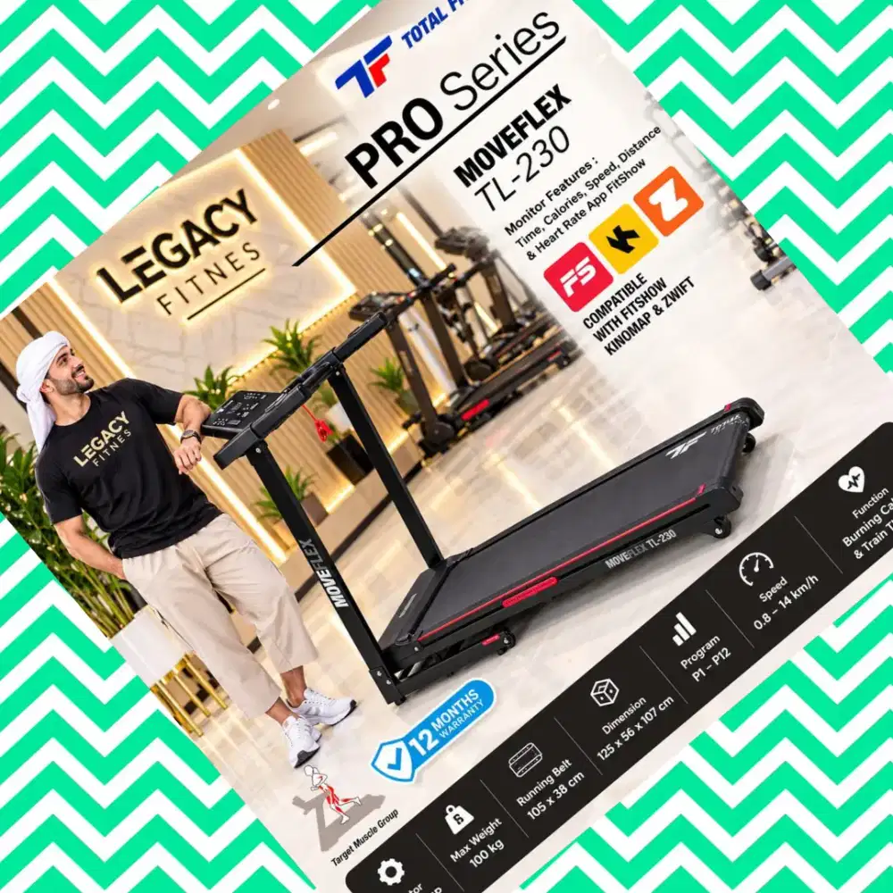 Treadmill Elektrik TOTAL FITNESS TL-230 alat olahraga RBY-382