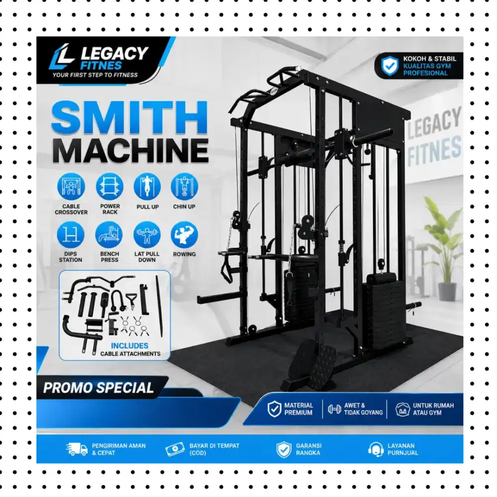 Multy Gym Smith Machine - Mesin Latihan Profesional alat fitnes CRS-62