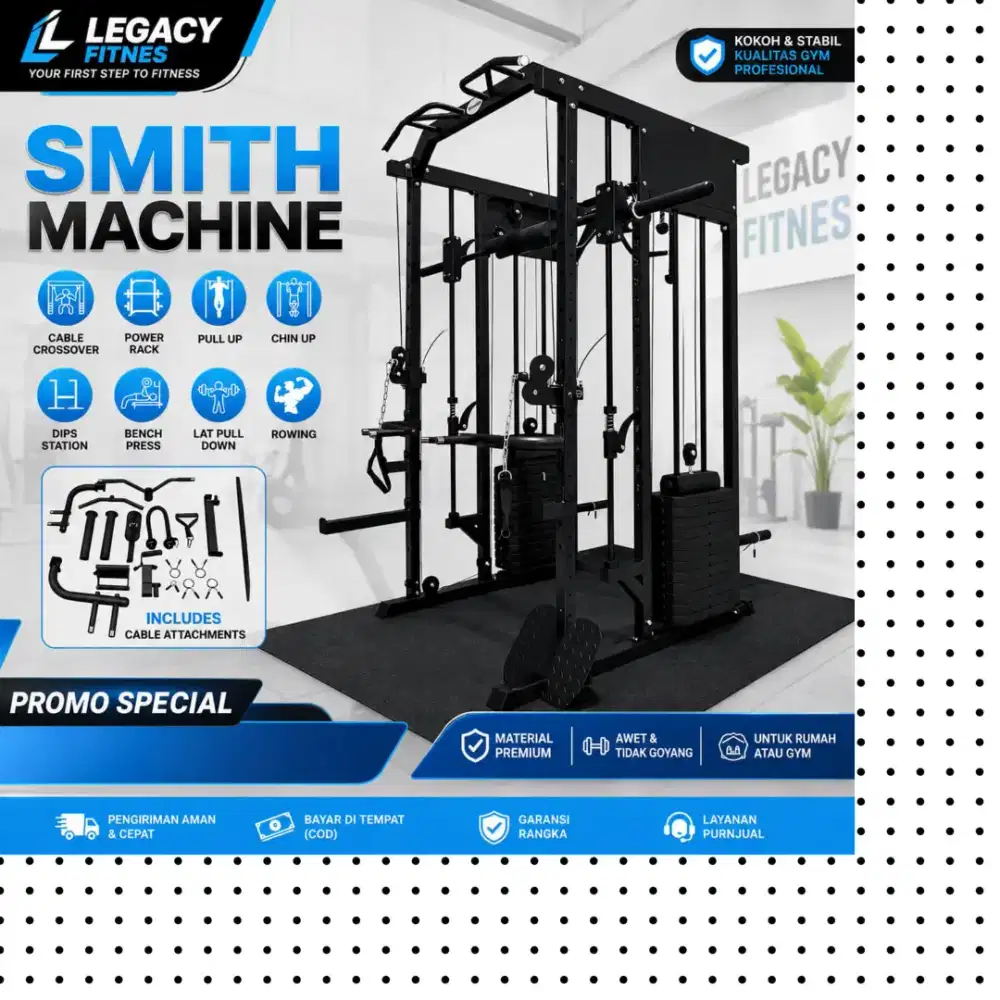 Multy Gym Smith Machine - Mesin Latihan Profesional alat fitnes CRS-62