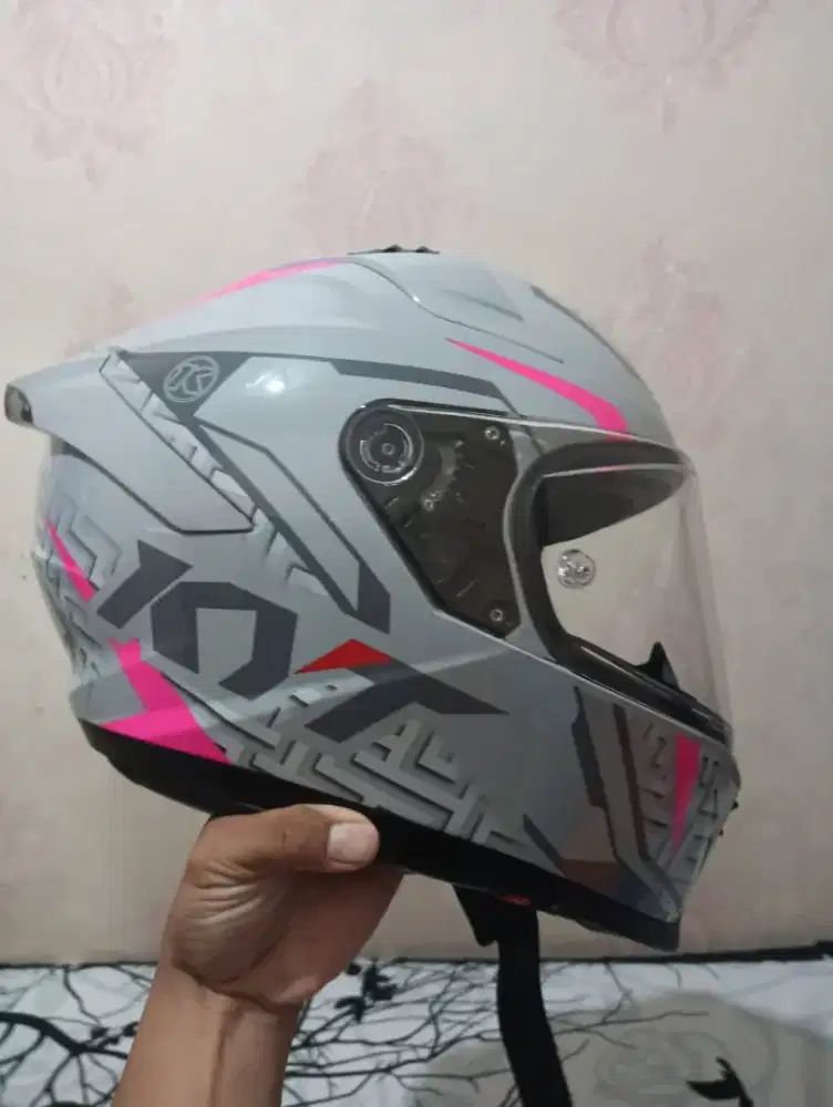 Helm FullFace kyt striker asphalt grey fuxia XL