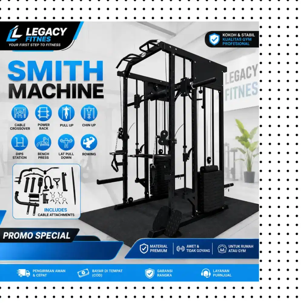 Multy Gym Smith Machine - Mesin Latihan Profesional alat fitnes CRS-62