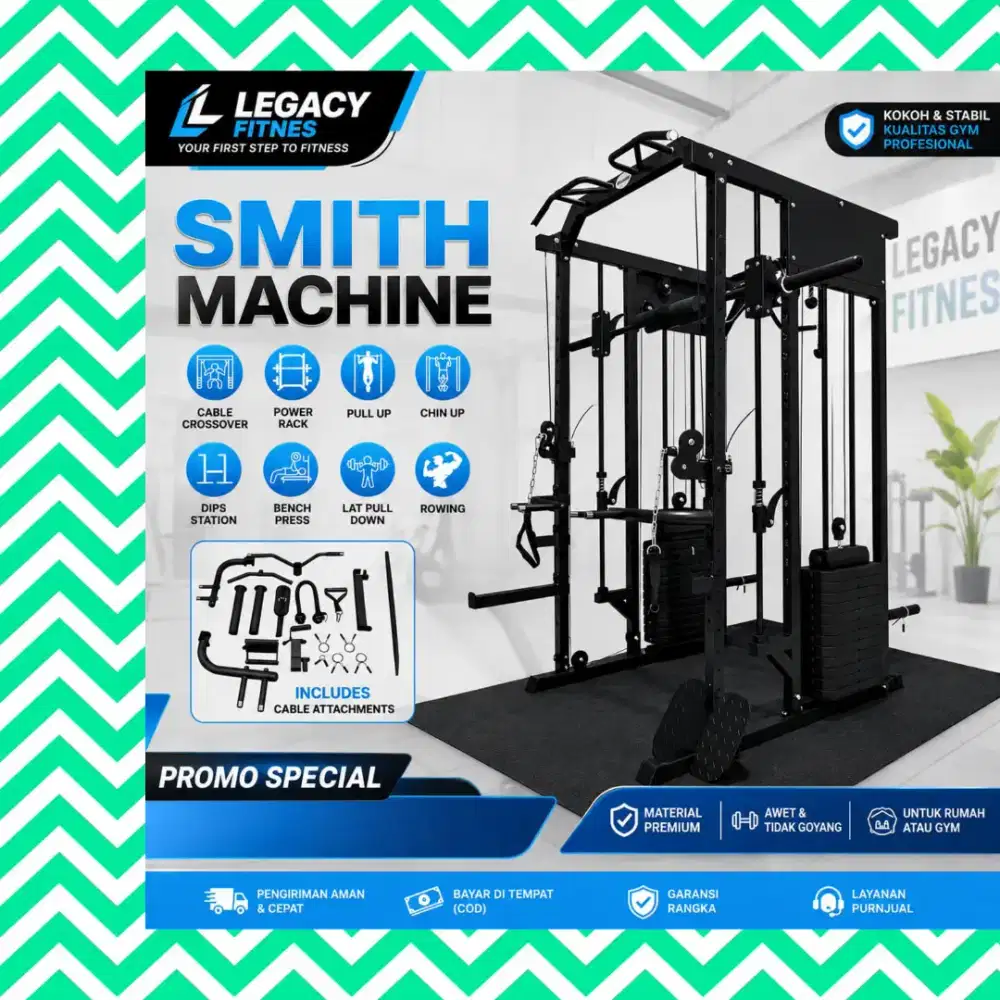 Multy Gym Smith Machine - Mesin Latihan Profesional alat fitnes CRS-62