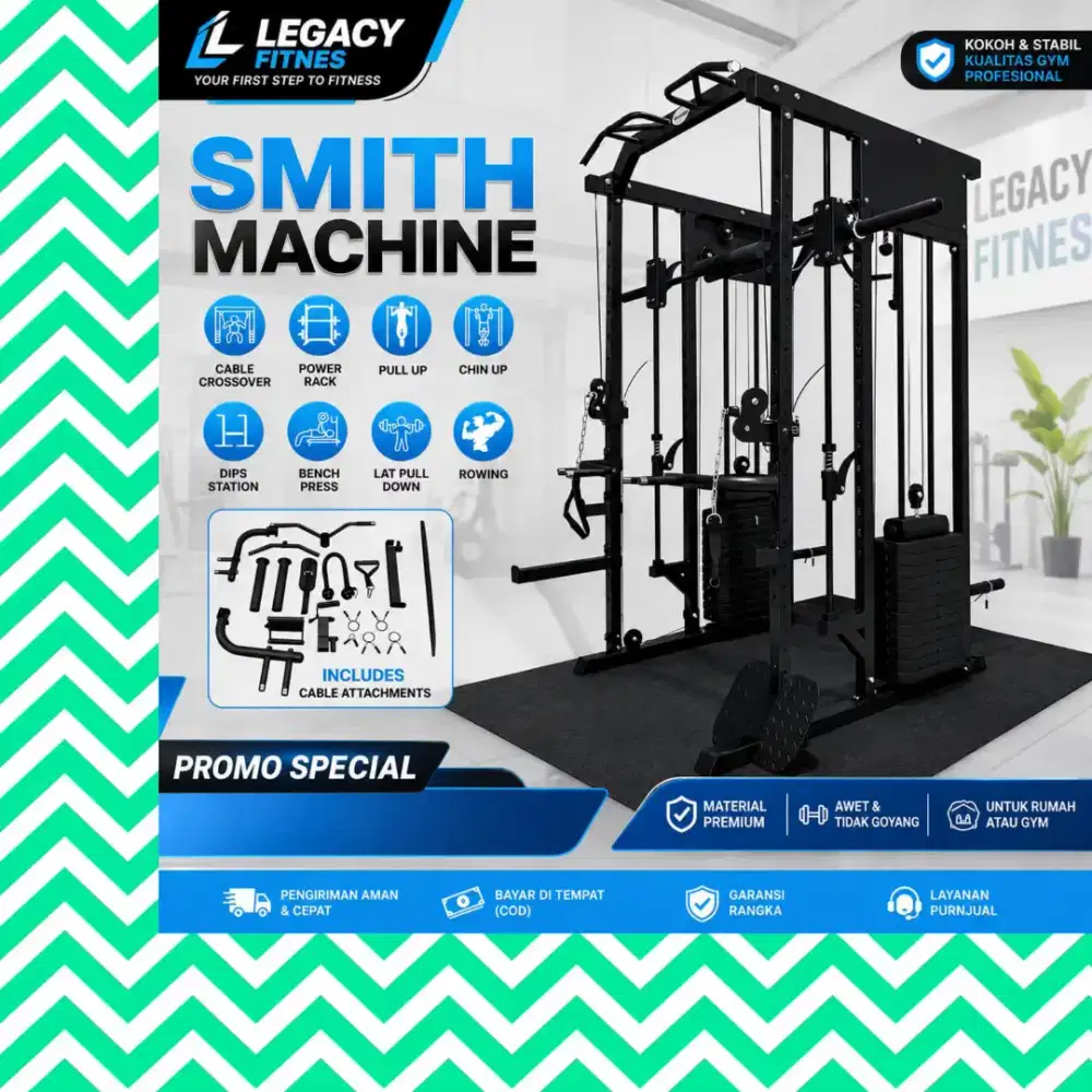 Multy Gym Smith Machine - Mesin Latihan Profesional alat fitnes CRS-62