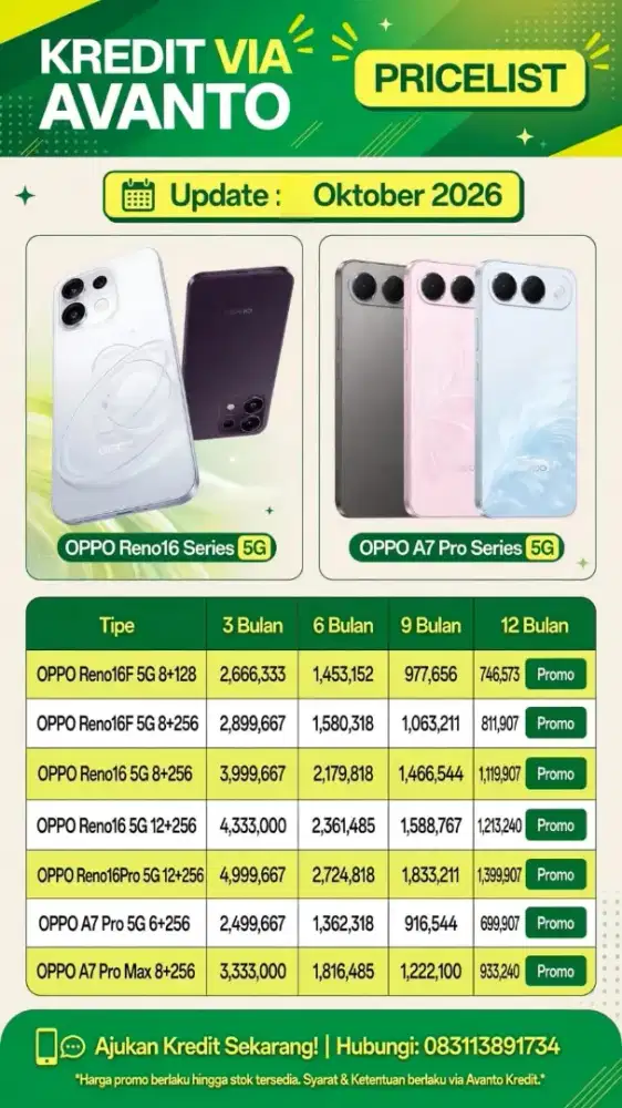 KREDIT OPPO A7PRO TERBARU ~ Promo DP 0%