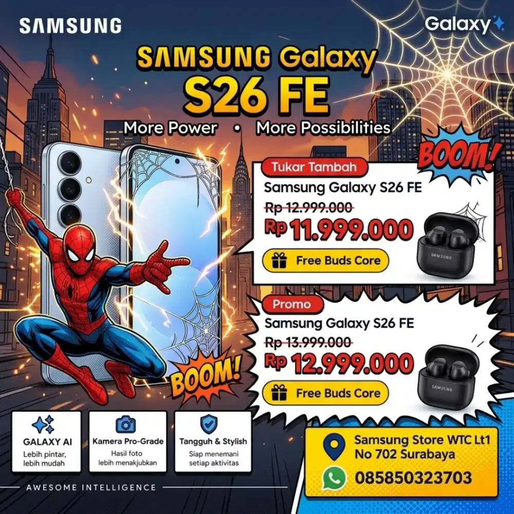 Samsung galaxy S26fe 8/256.. bisa cicilan dan tukar tambah
