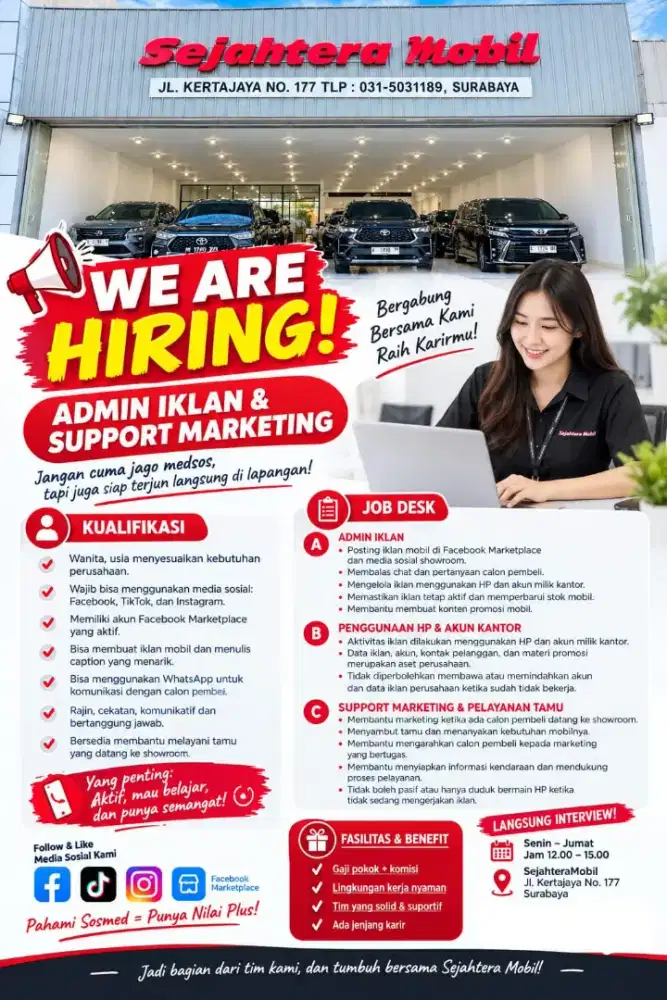 Lowongan Admin Iklan & Support Marketing