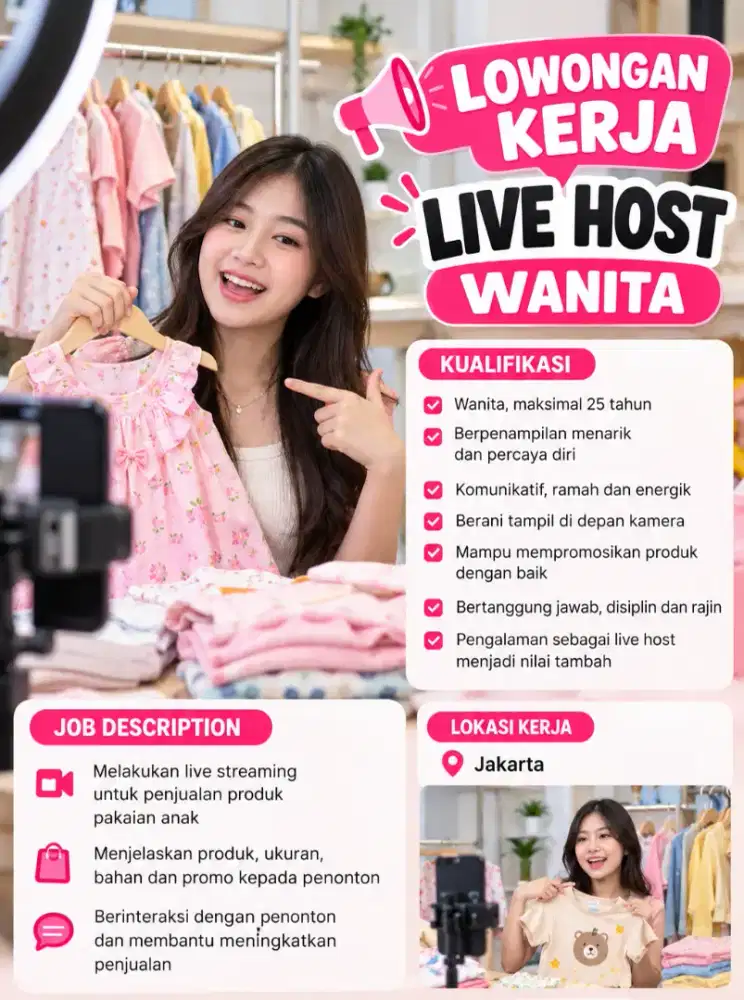 LOWONGAN HOST LIVE