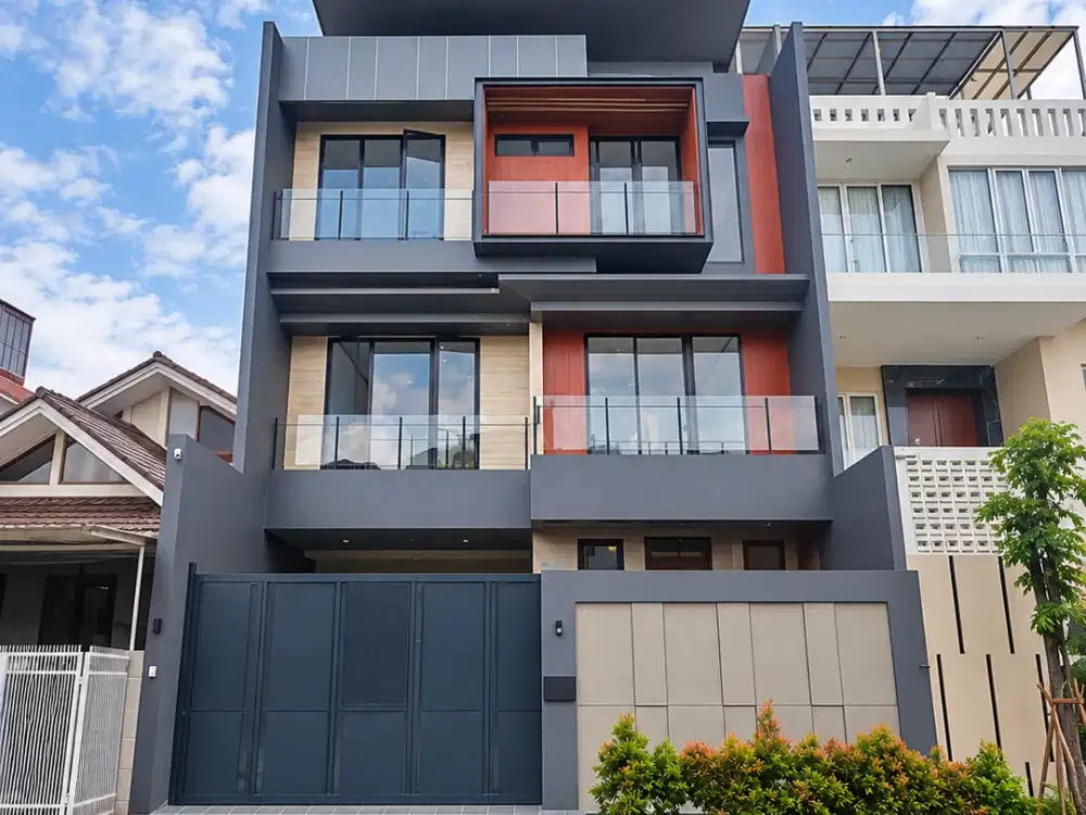 Rumah Brand New Puri Indah dengan Lift Schindler, 3 Lantai + Rooftop